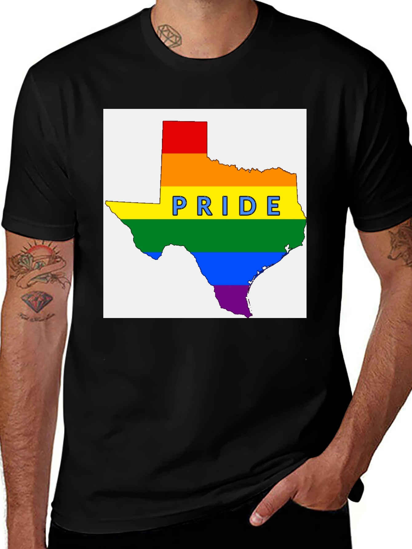 Texas Pride Rainbow Graphic T-Shirt