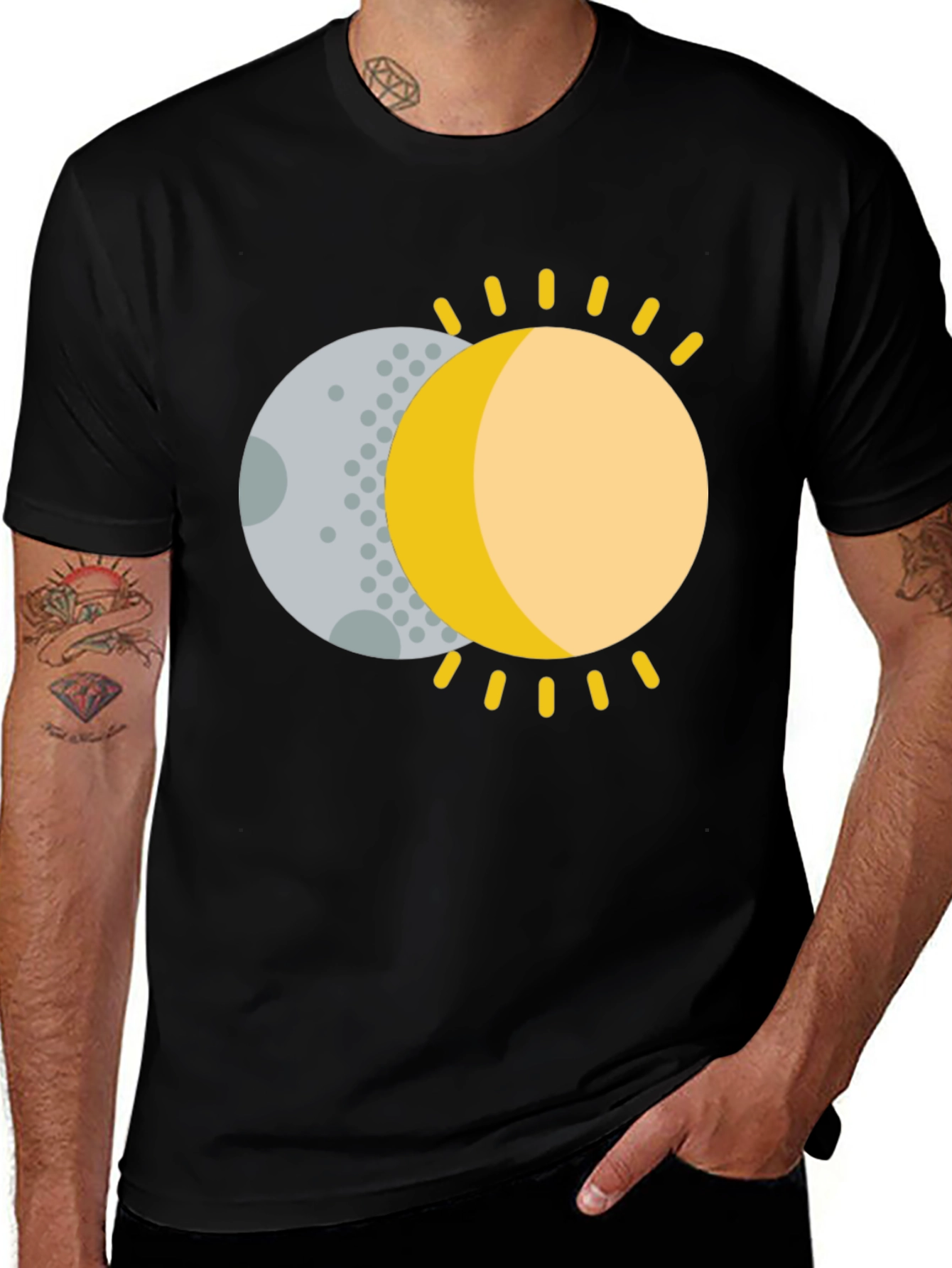 Variant 17 of Eclipse Graphic Tee - Black Cotton Blend