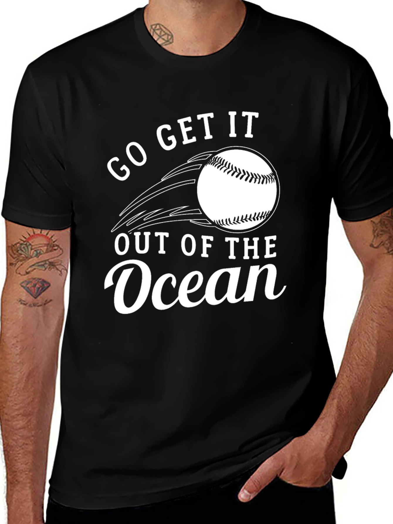 Variant 17 of Go Get It Out Of The Ocean Black T-Shirt