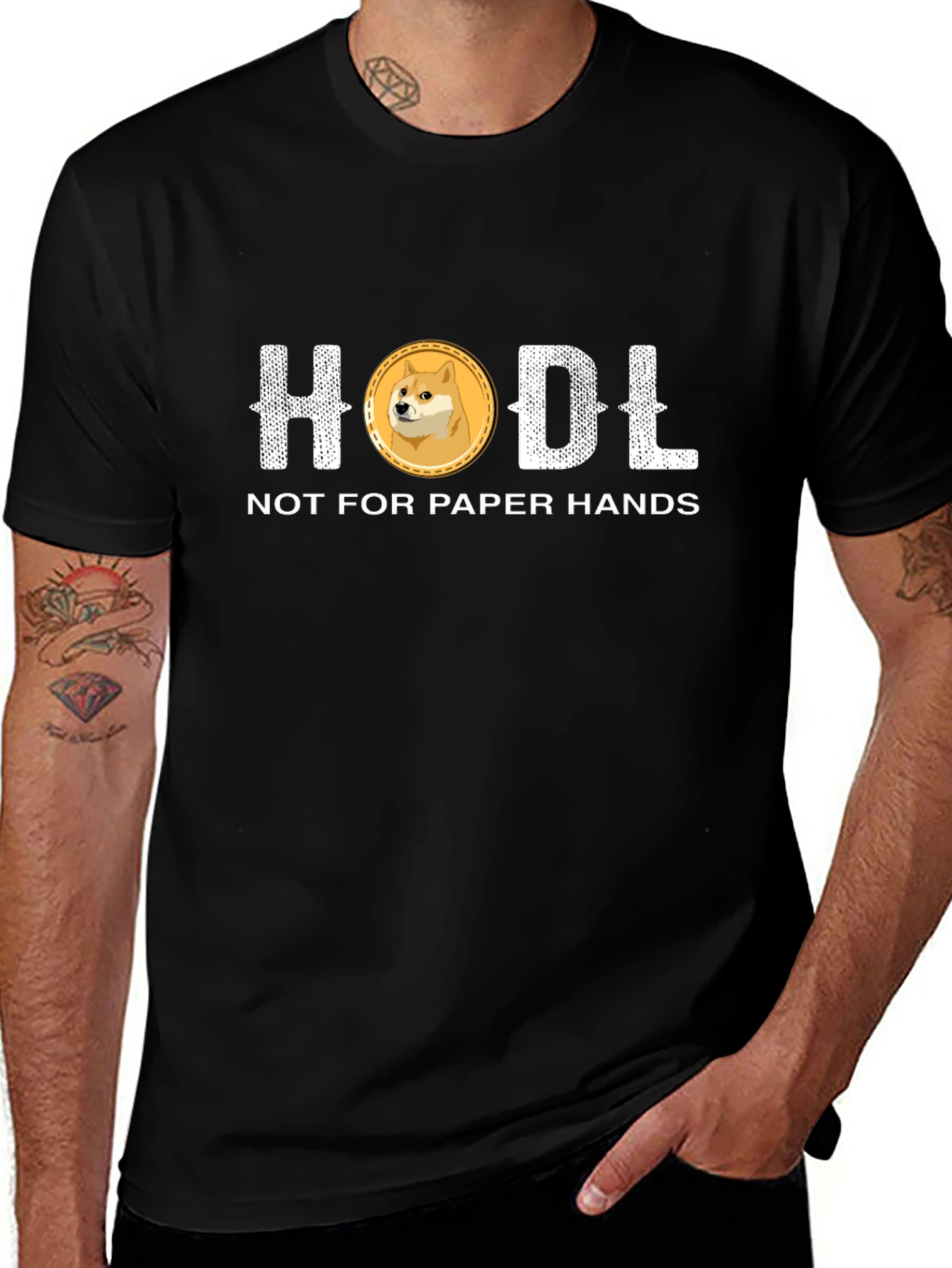 Variant 28 of HODL Crypto Doge Coin Black T-Shirt