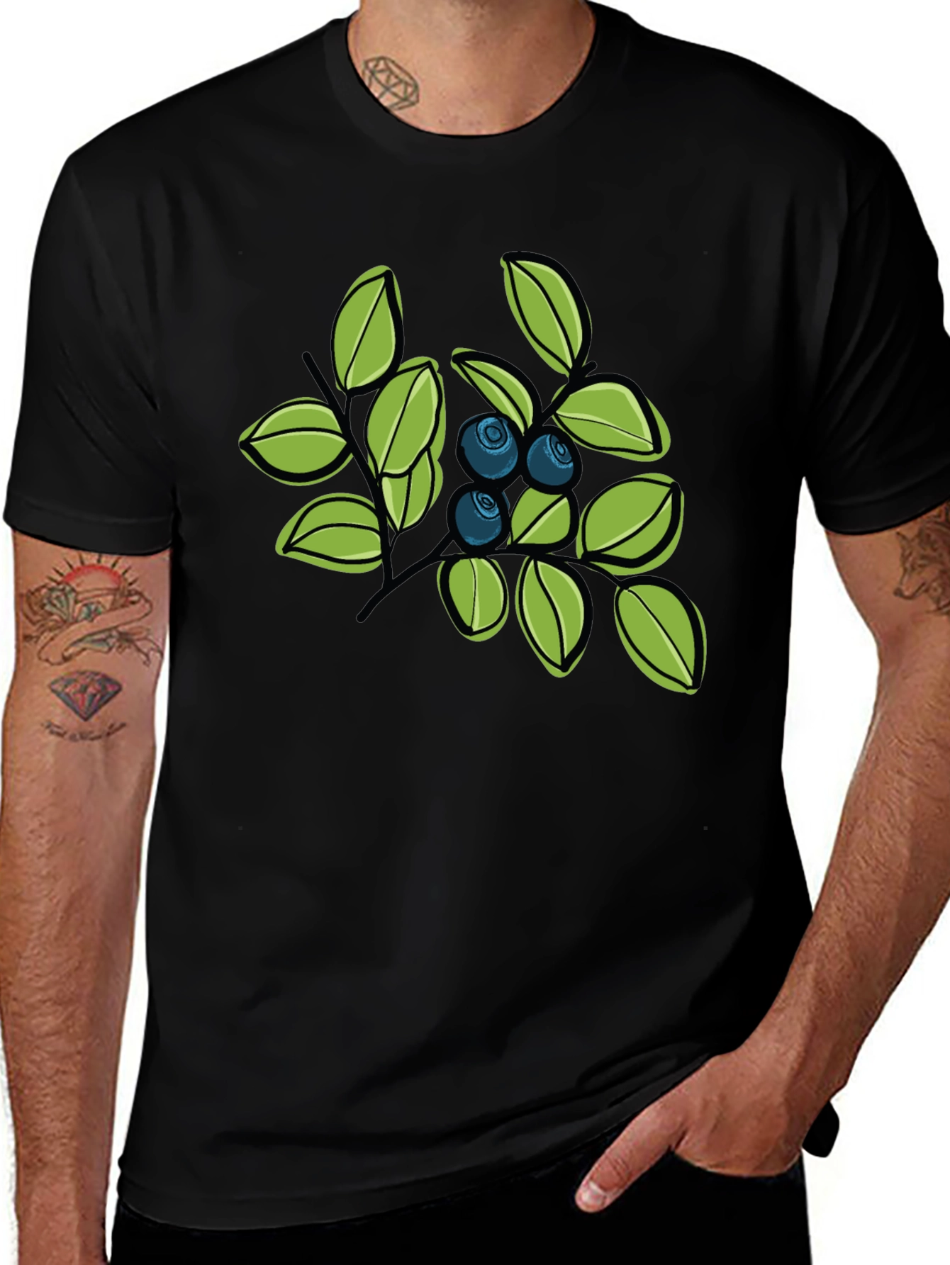 Blueberry Branch Graphic Tee - Stylish Casual Wear