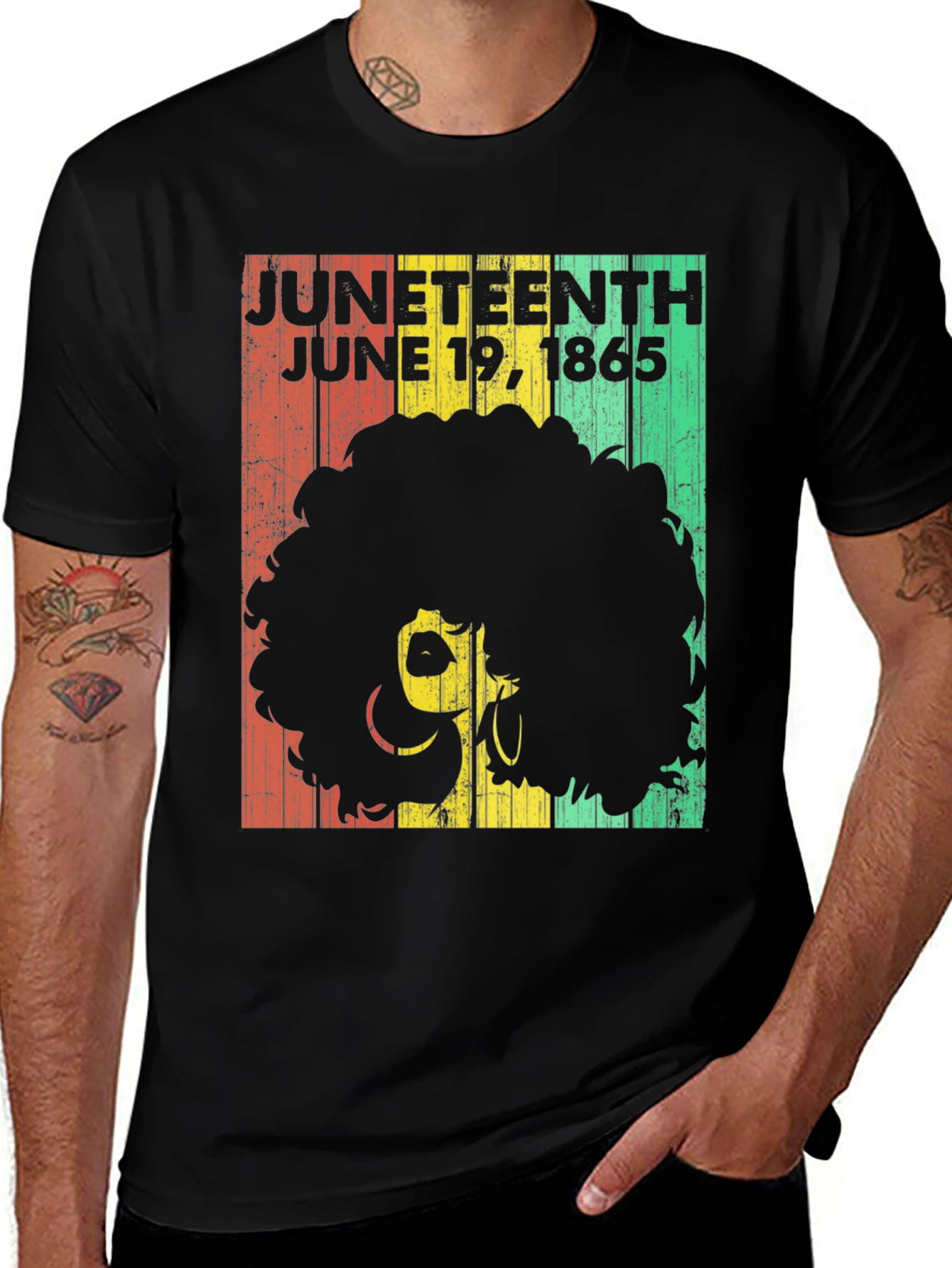 Juneteenth T-Shirt - June 19, 1865 - Afro Woman Design