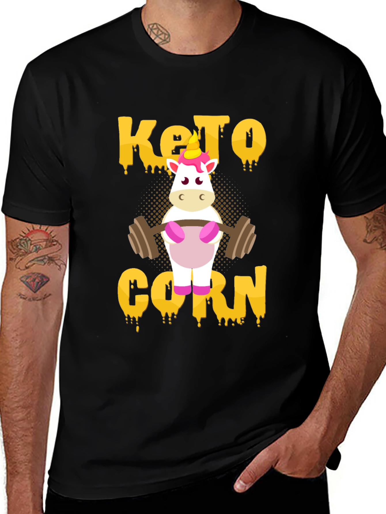 Variant 30 of Keto Corn Unicorn T-Shirt - Funny Gym Workout Tee
