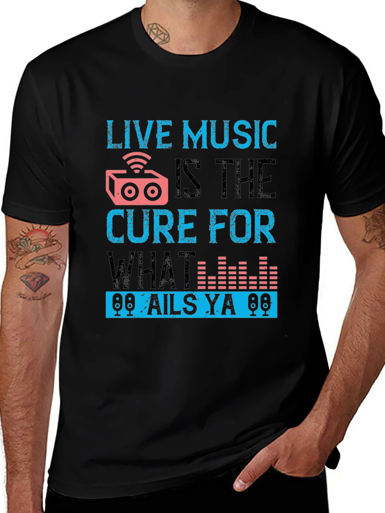 Variant 27 of Live Music Cure Graphic Tee - Black