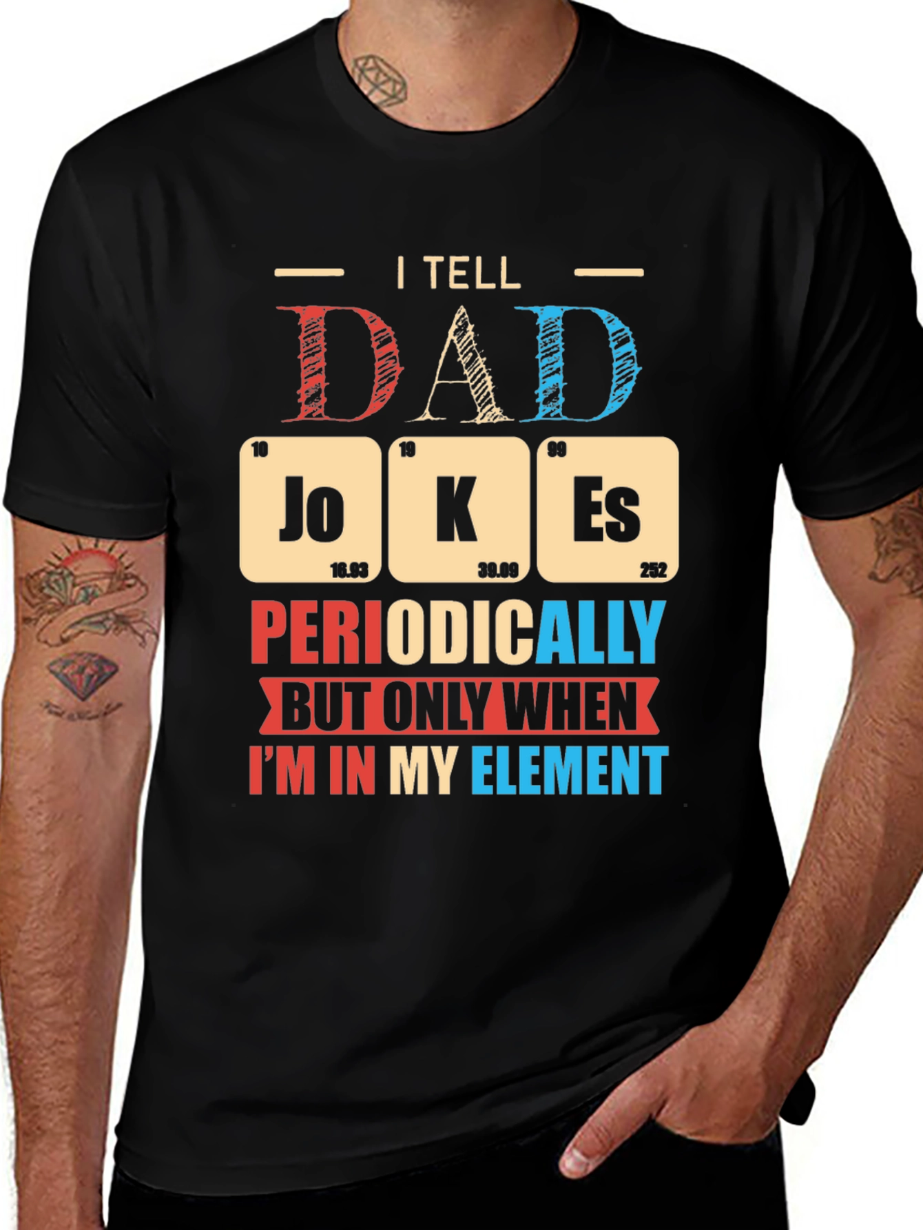 Variant 4 of Dad Jokes T-Shirt Periodic Table Pun Funny Humor Novelty Tee
