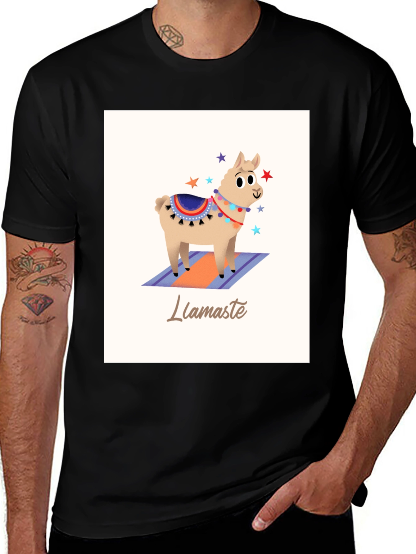 Variant 27 of Llamaste Graphic T-Shirt: Cute Llama Tee