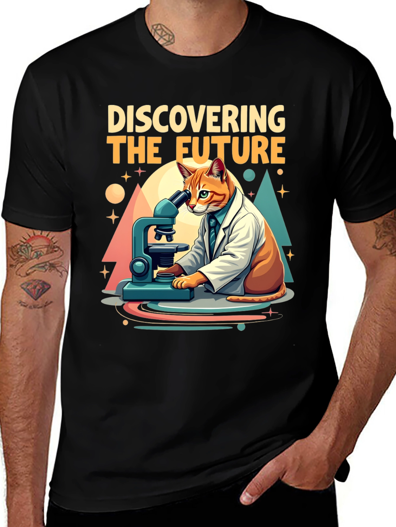 Variant 5 of Discovering The Future Cat Science T-Shirt