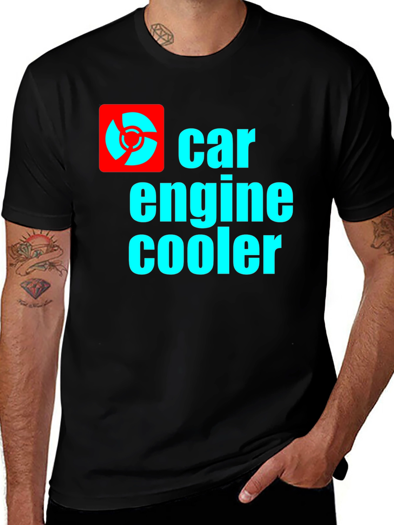 Variant 26 of Car Engine Cooler T-Shirt - Black