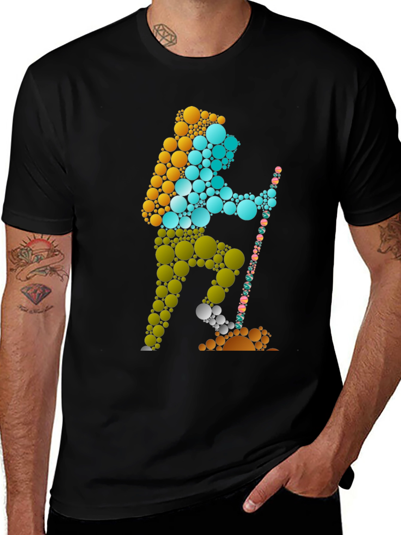 Variant 9 of Abstract Hiking T-Shirt - Black