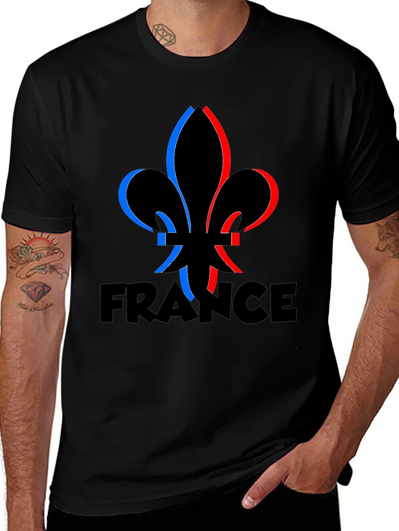 Variant 24 of France Fleur-de-lis Graphic Tee - Black