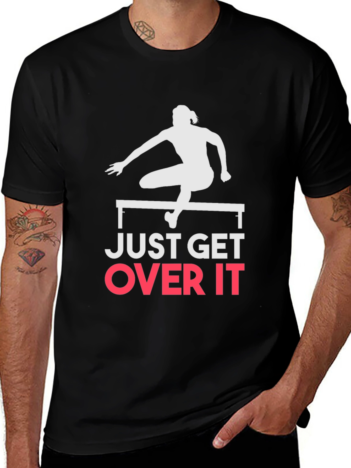 Variant 15 of Just Get Over It T-Shirt - Track and Field Motivation