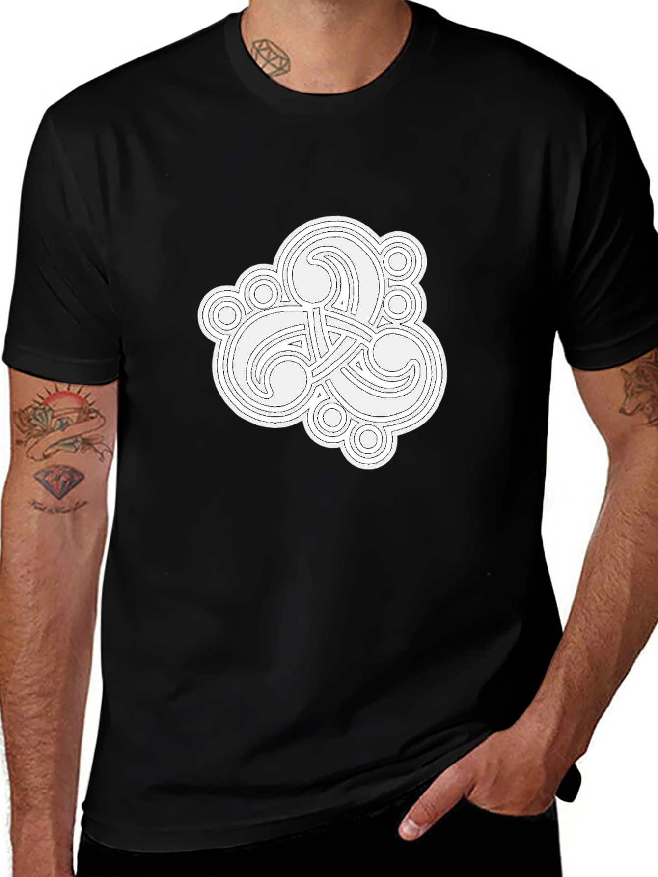 Variant 7 of Celtic Knot Graphic Black T-Shirt