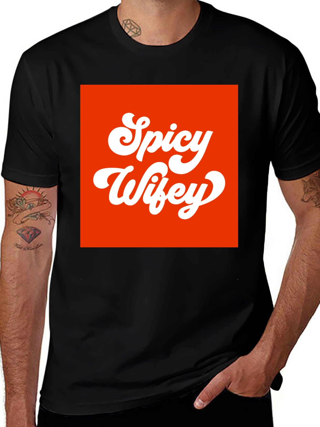 Variant 14 of Spicy Wifey Graphic Tee - Bold Orange Design