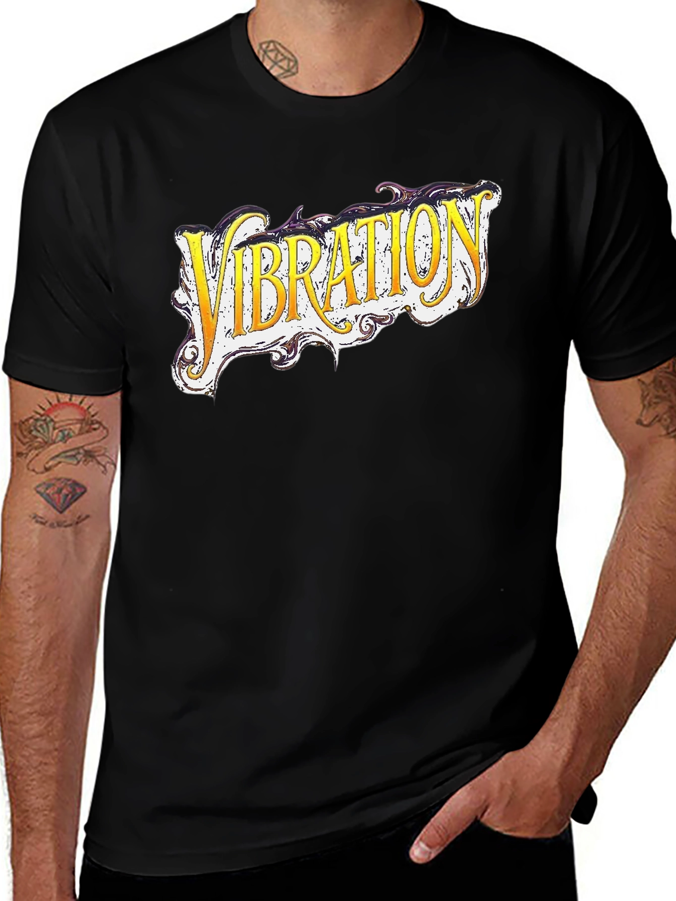 Variant 13 of Vibration Graphic Black T-Shirt
