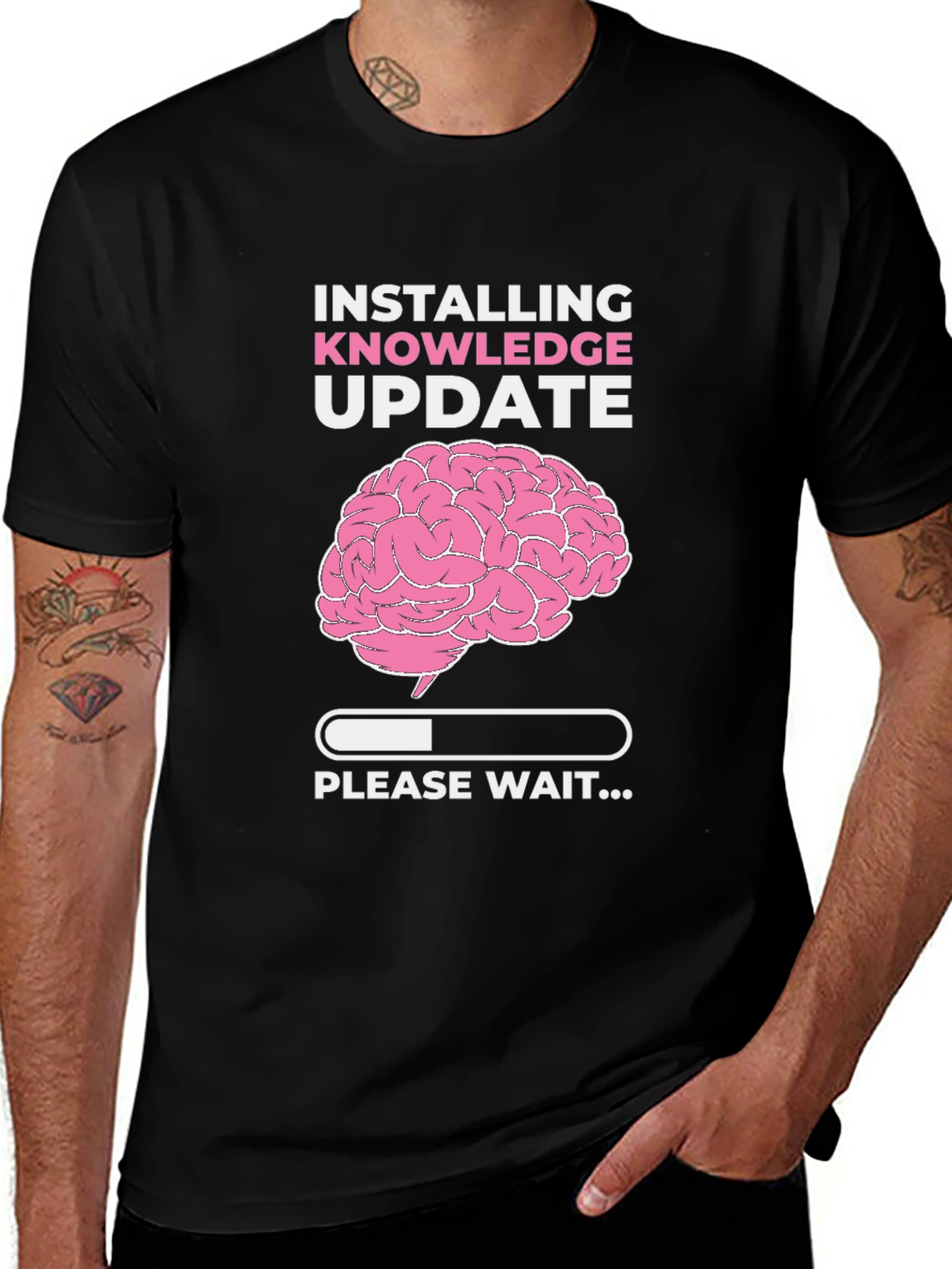 Installing Knowledge Update Black T-Shirt
