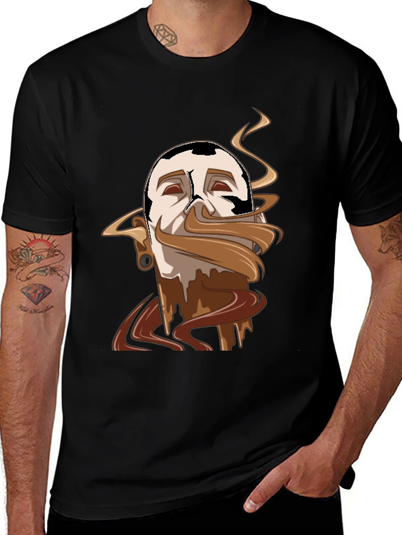 Variant 4 of Chocolate Lover Tee - Melted Mustache Design