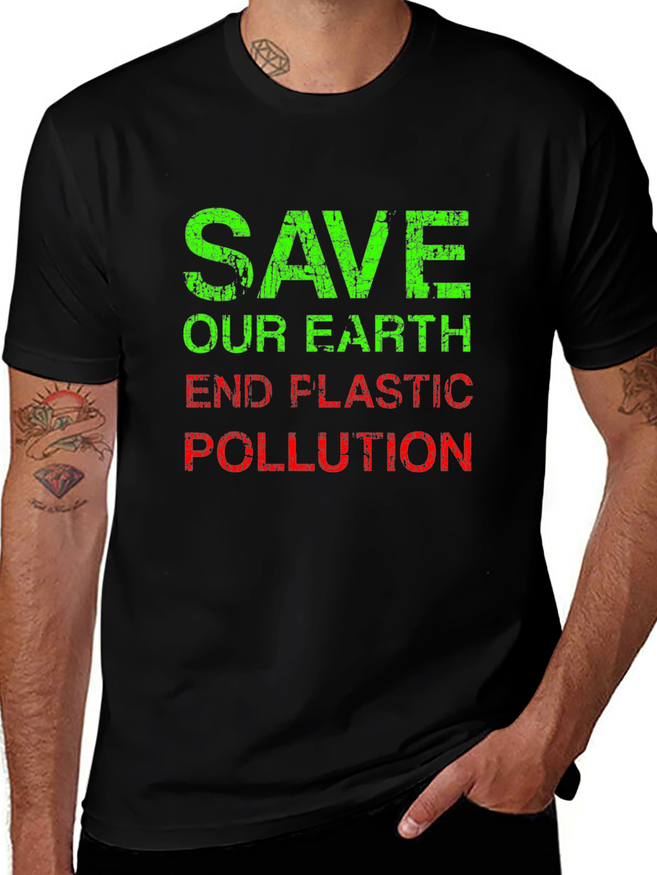 Variant 6 of Save Our Earth Graphic Tee - End Plastic Pollution