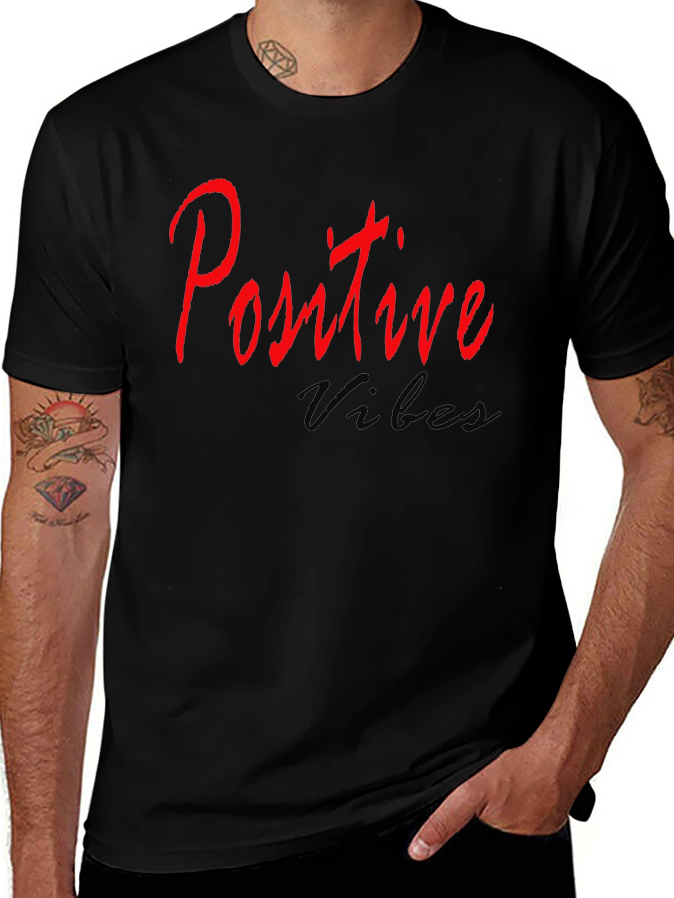Variant 21 of Positive Vibes Black T-Shirt