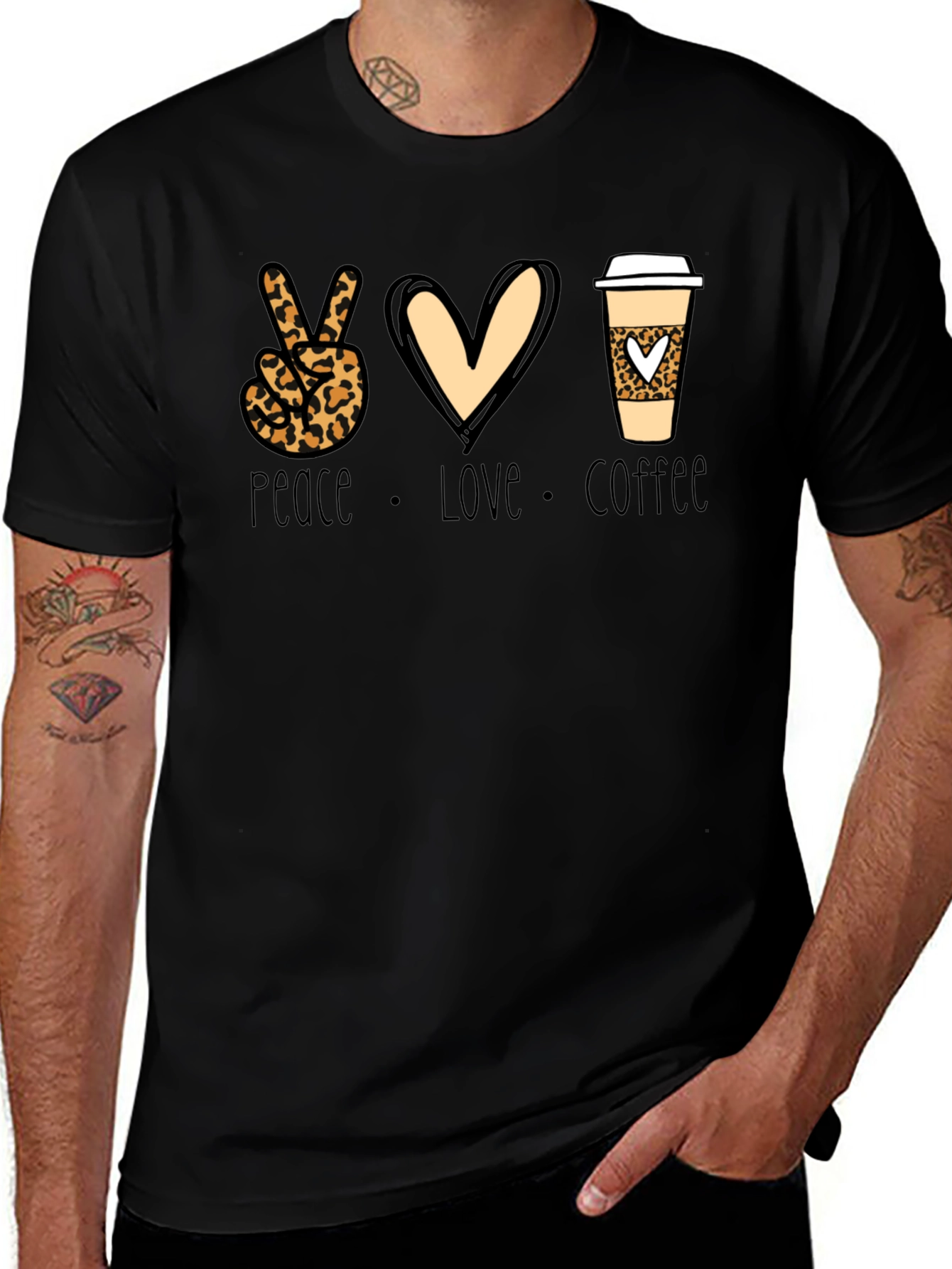 Variant 12 of Peace Love Coffee Graphic T-Shirt