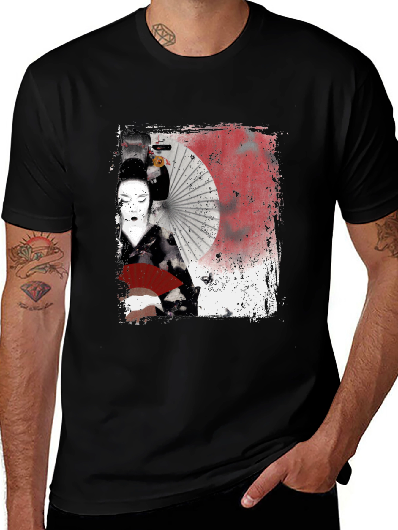 Variant 14 of Geisha Graphic Print Black T-Shirt