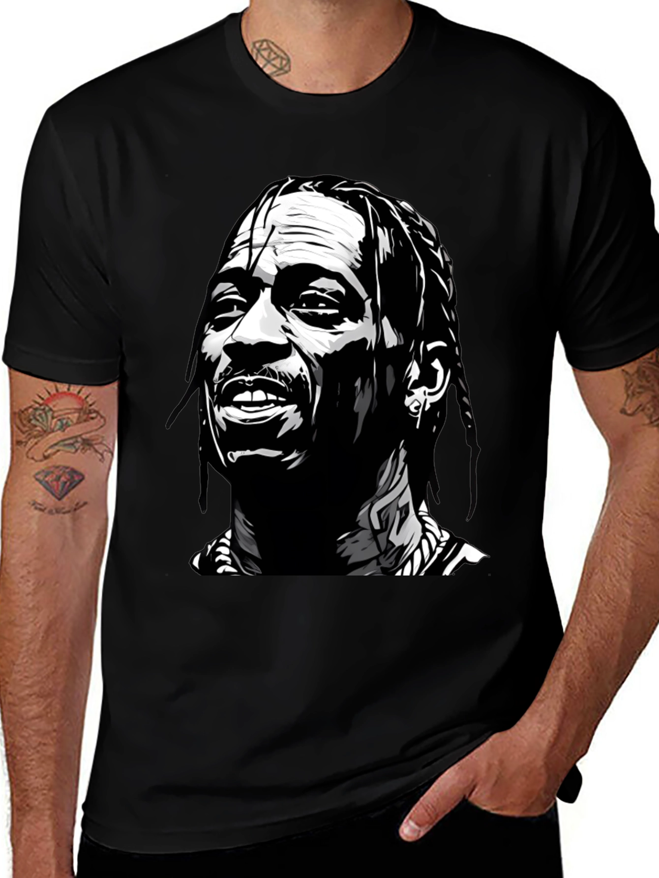 Travis Scott Graphic Print Black T-Shirt