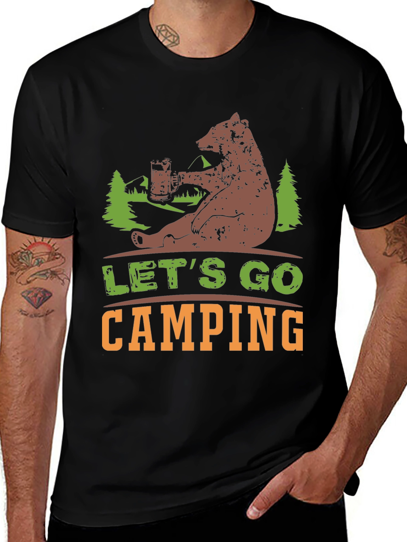 Variant 3 of Let's Go Camping Bear T-Shirt