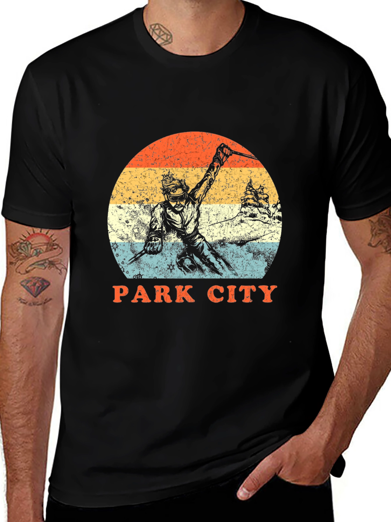 Variant 8 of Park City Retro Skiing T-Shirt