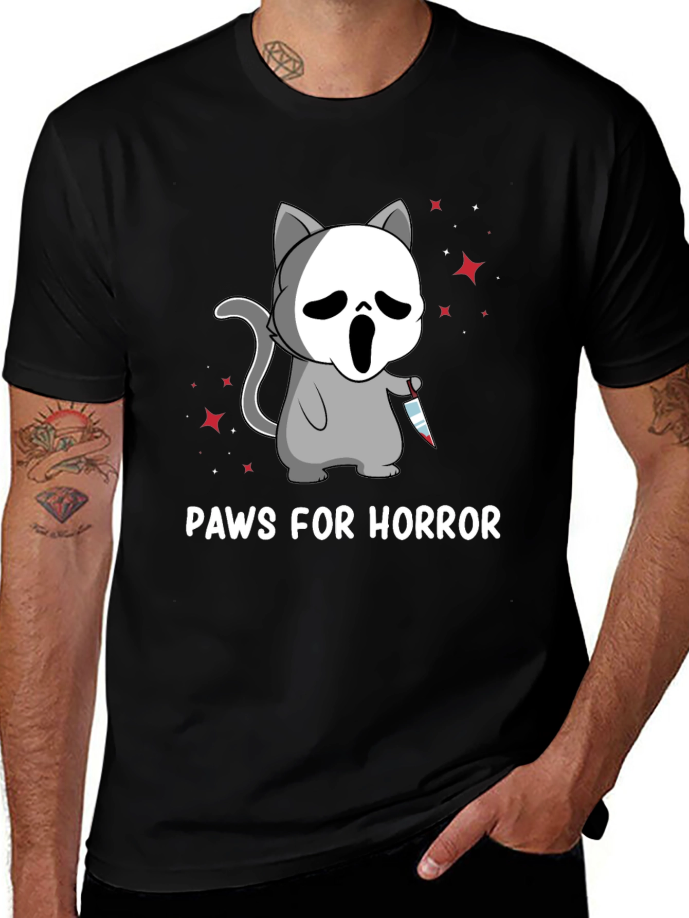 Variant 22 of Paws for Horror Cat T-Shirt 