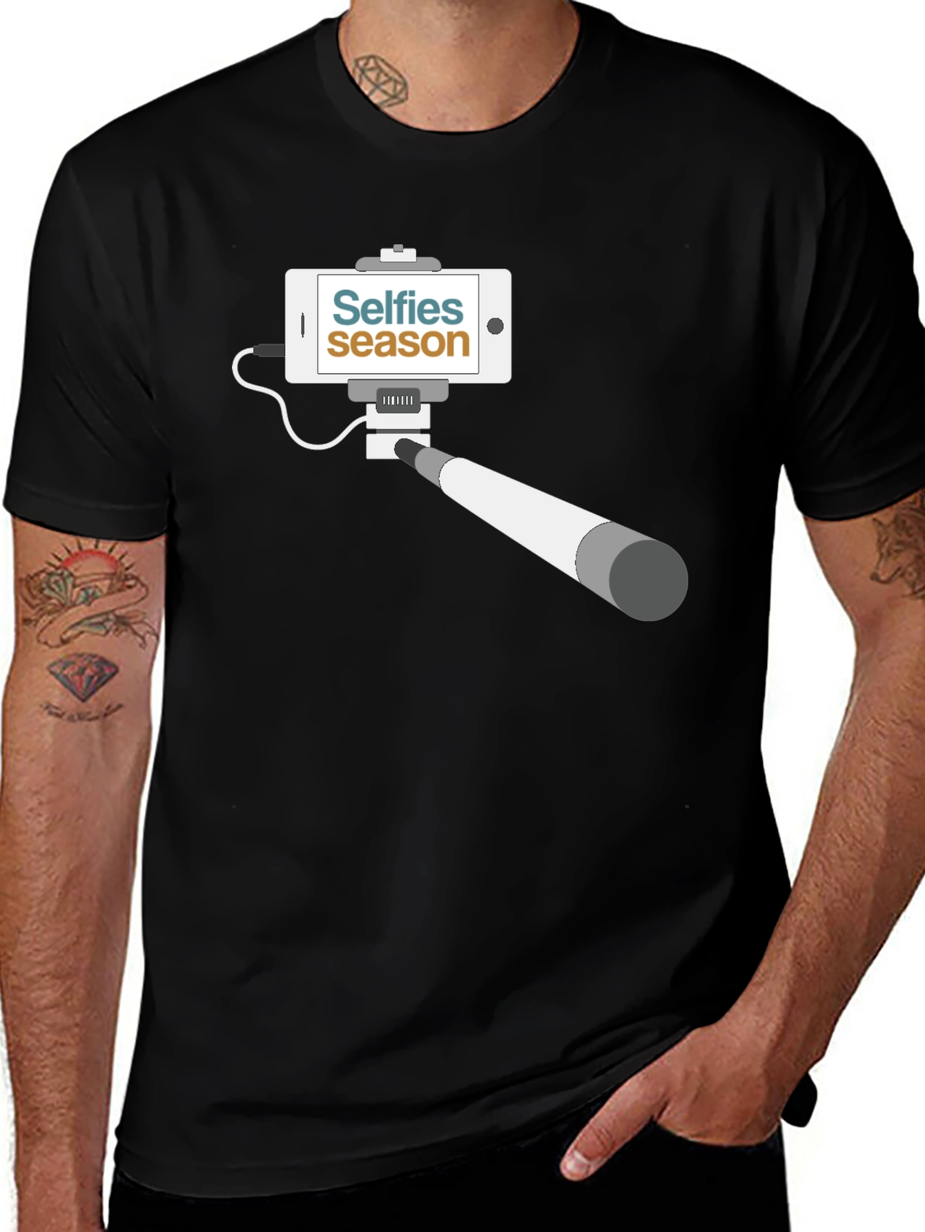 Variant 16 of Selfies Season Graphic T-Shirt - Short Sleeve Cotton Tee