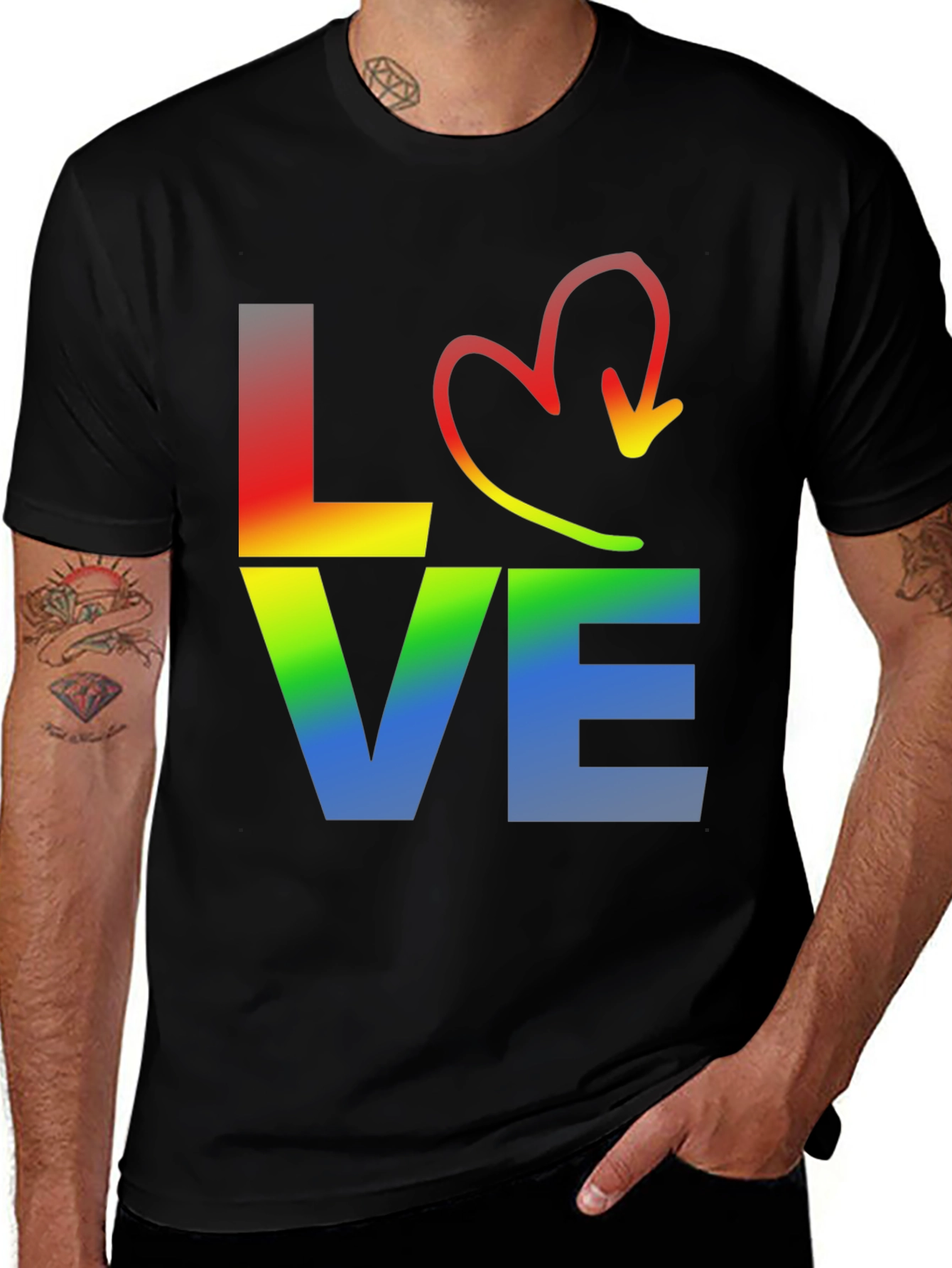 Variant 27 of Rainbow LOVE Graphic Tee - Pride T-Shirt