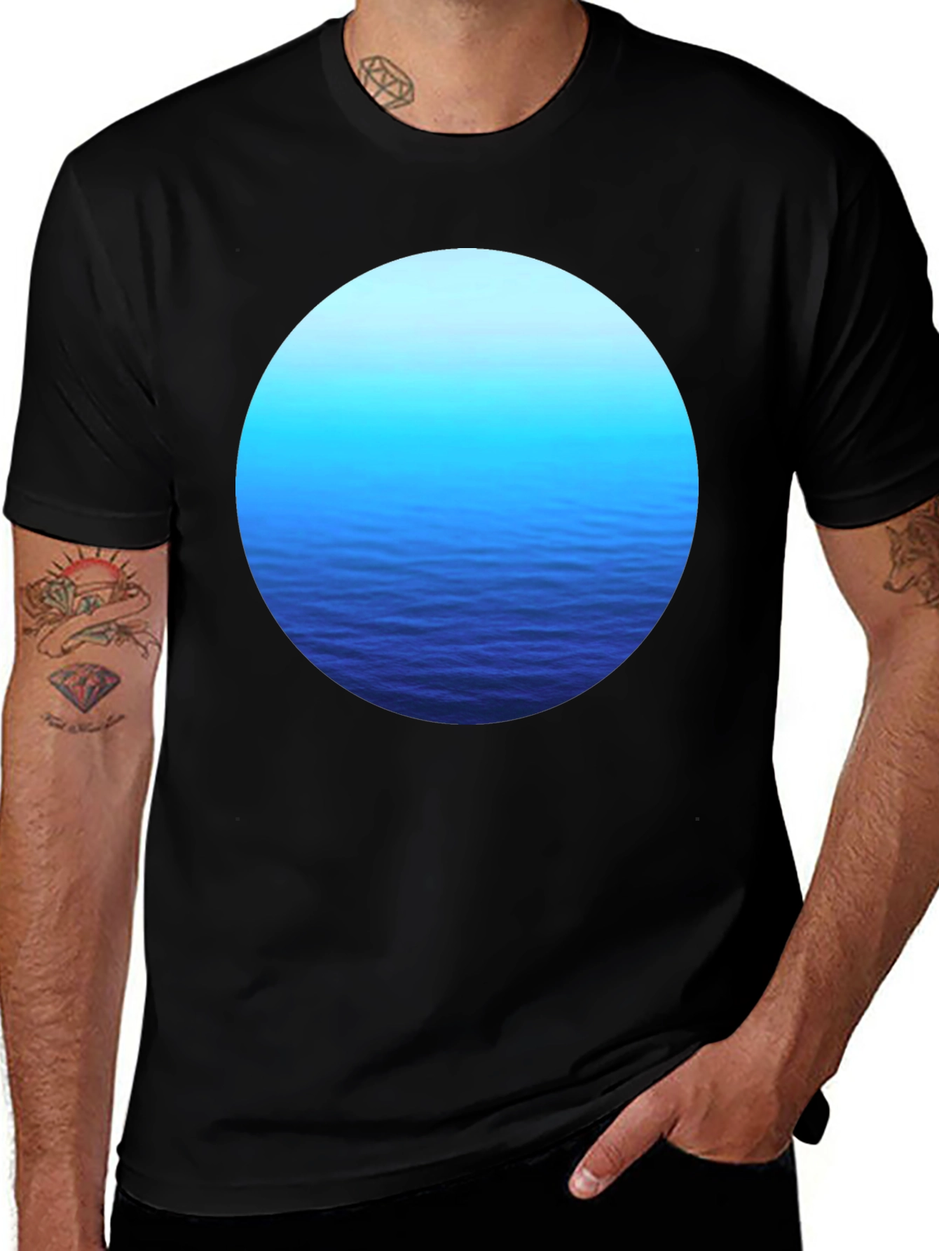 Variant 30 of Ocean View Graphic Tee - Soft Black T-Shirt