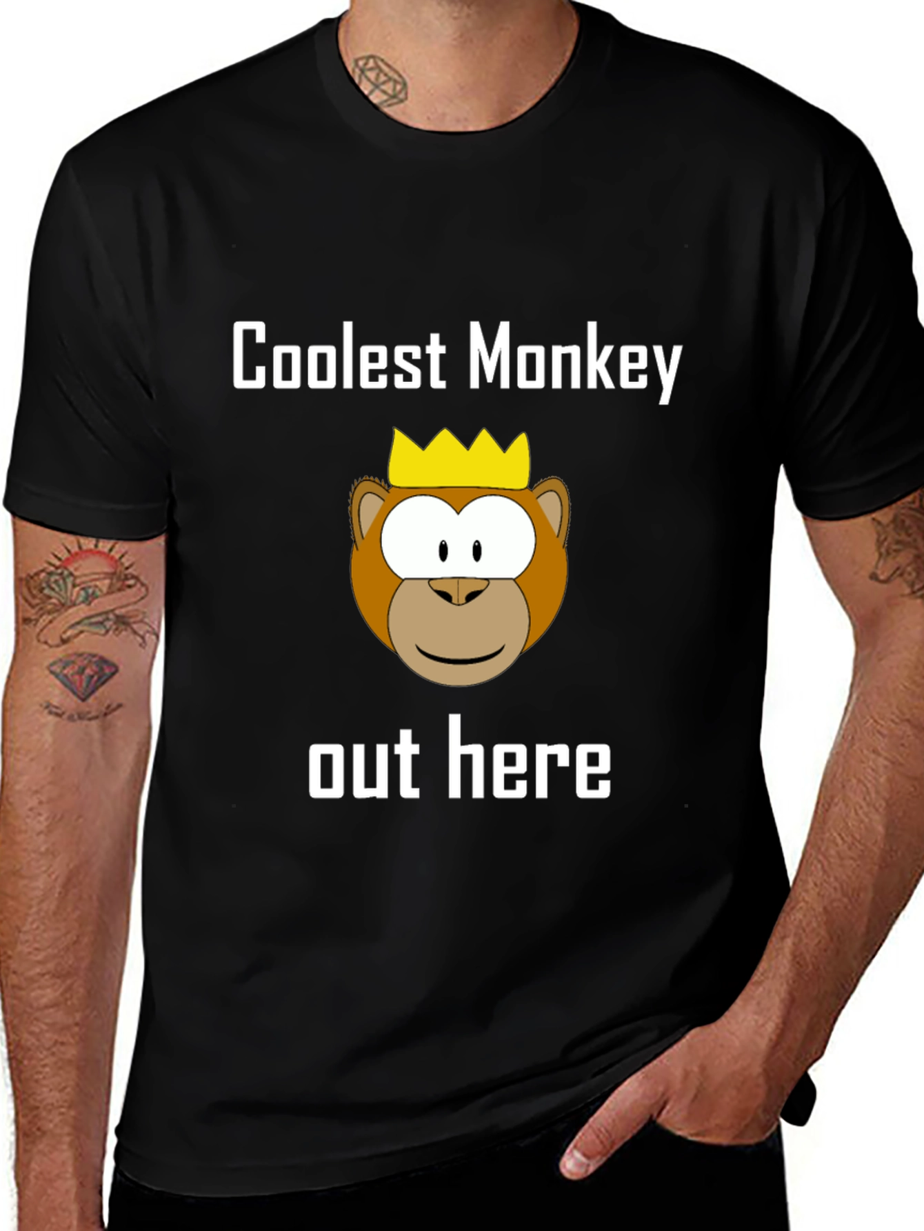 Variant 18 of Coolest Monkey Graphic Tee - Black