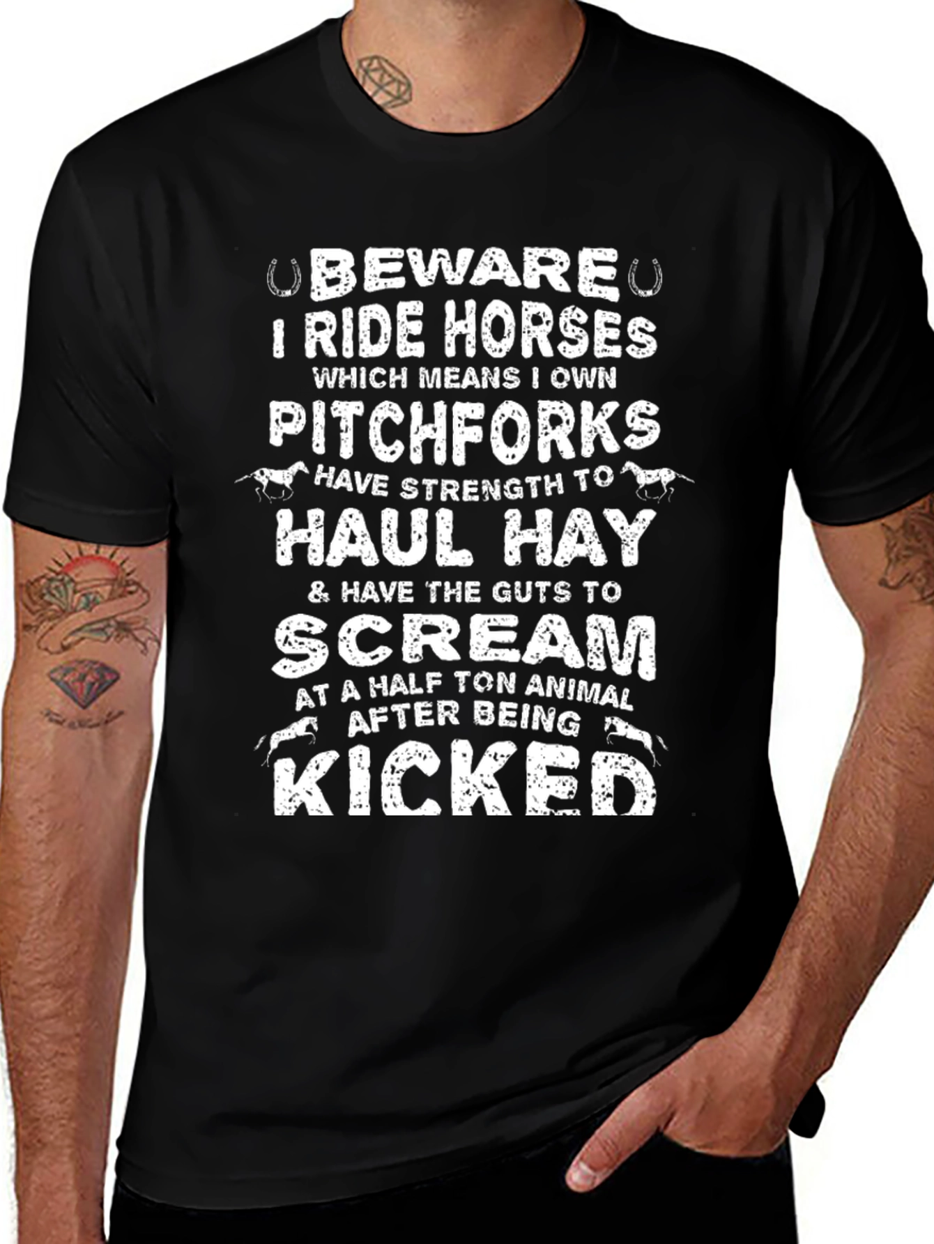 Variant 14 of Beware I Ride Horses Graphic T-Shirt
