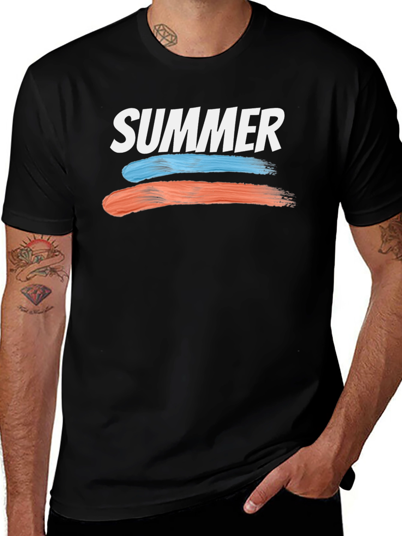 Variant 27 of Summer T-Shirt with Brush Stroke Design