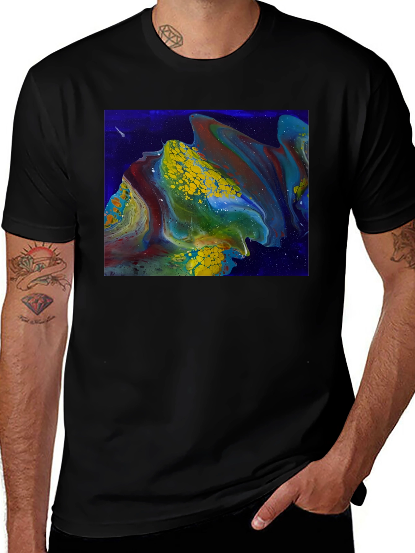Variant 15 of Abstract Fluid Art Graphic T-Shirt