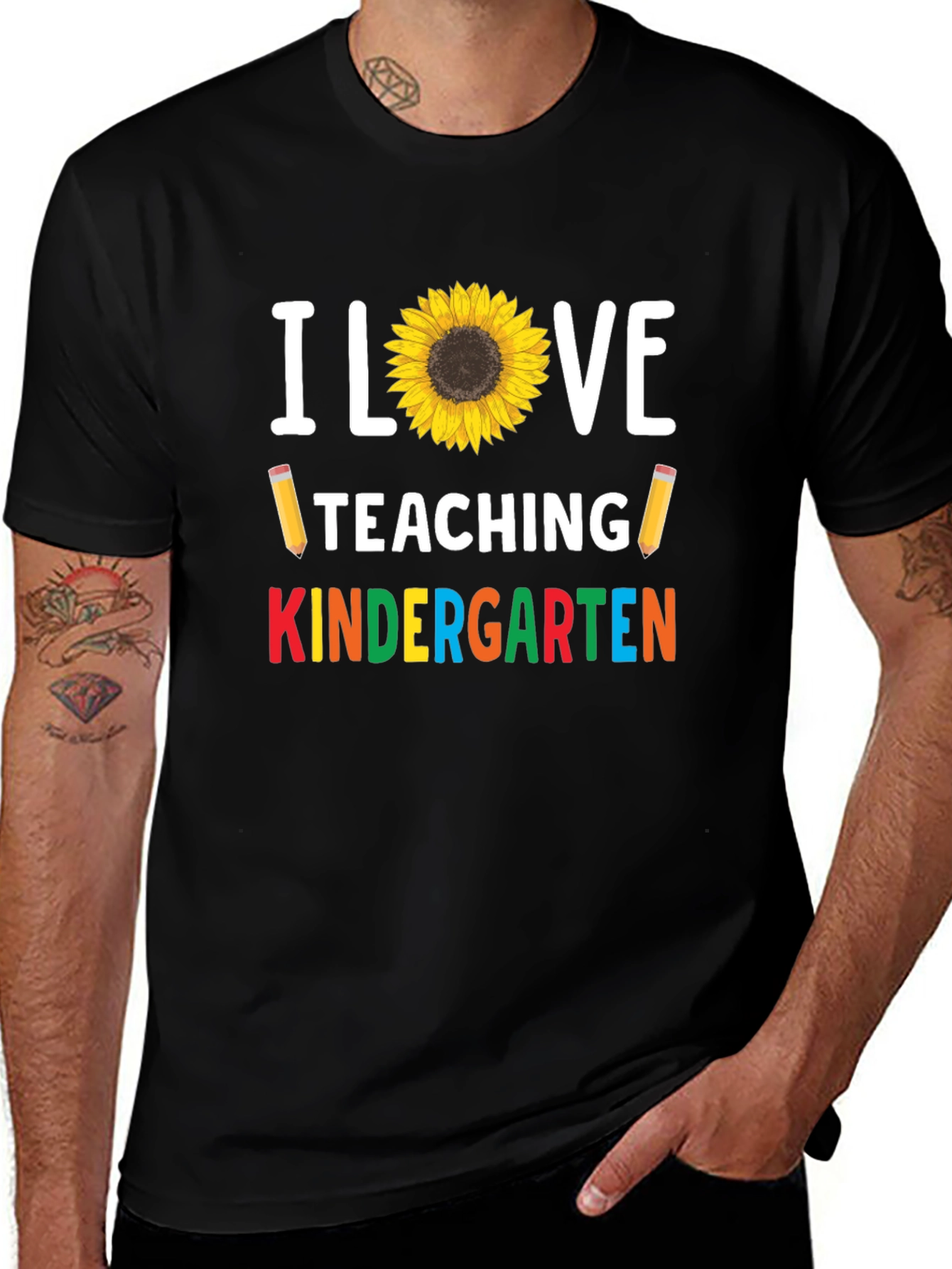 Variant 29 of I Love Teaching Kindergarten Sunflower T-Shirt