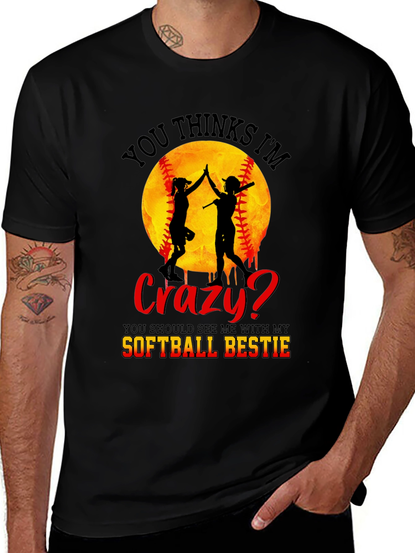 Variant 22 of Crazy Softball Bestie T-Shirt