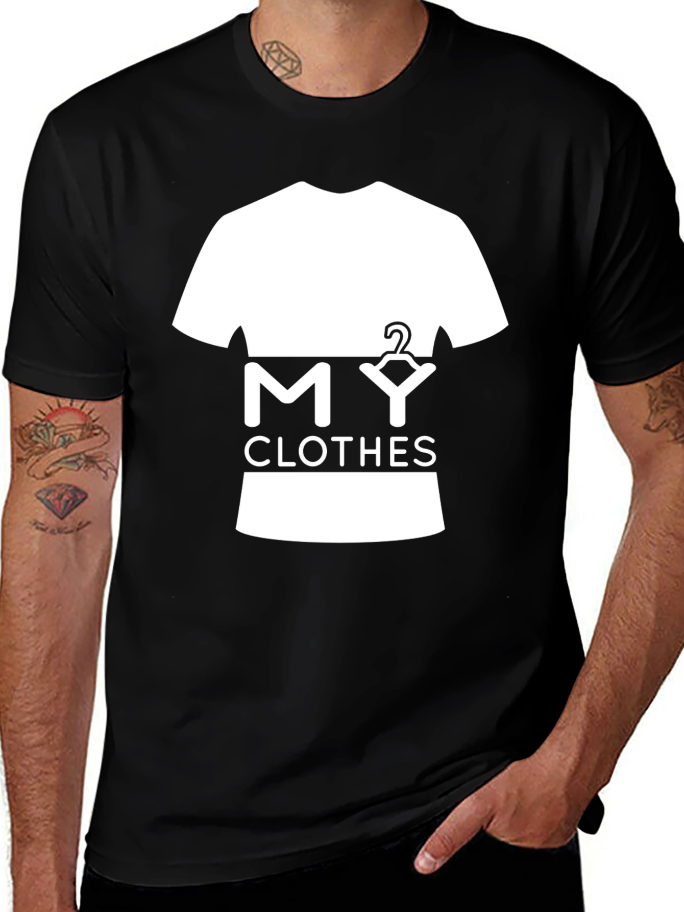 Variant 4 of My Clothes Graphic T-Shirt - Black Cotton Tee