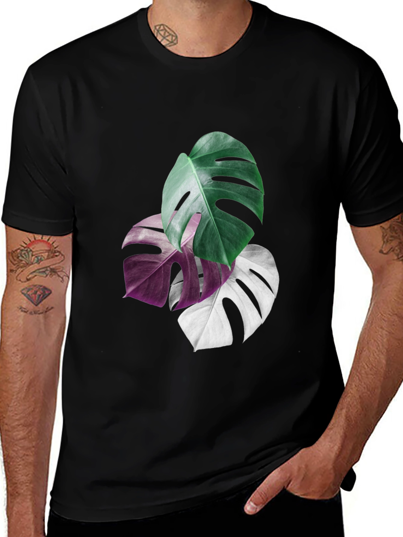 Variant 26 of Tropical Monstera Leaf Graphic Tee - Modern Botanical Design