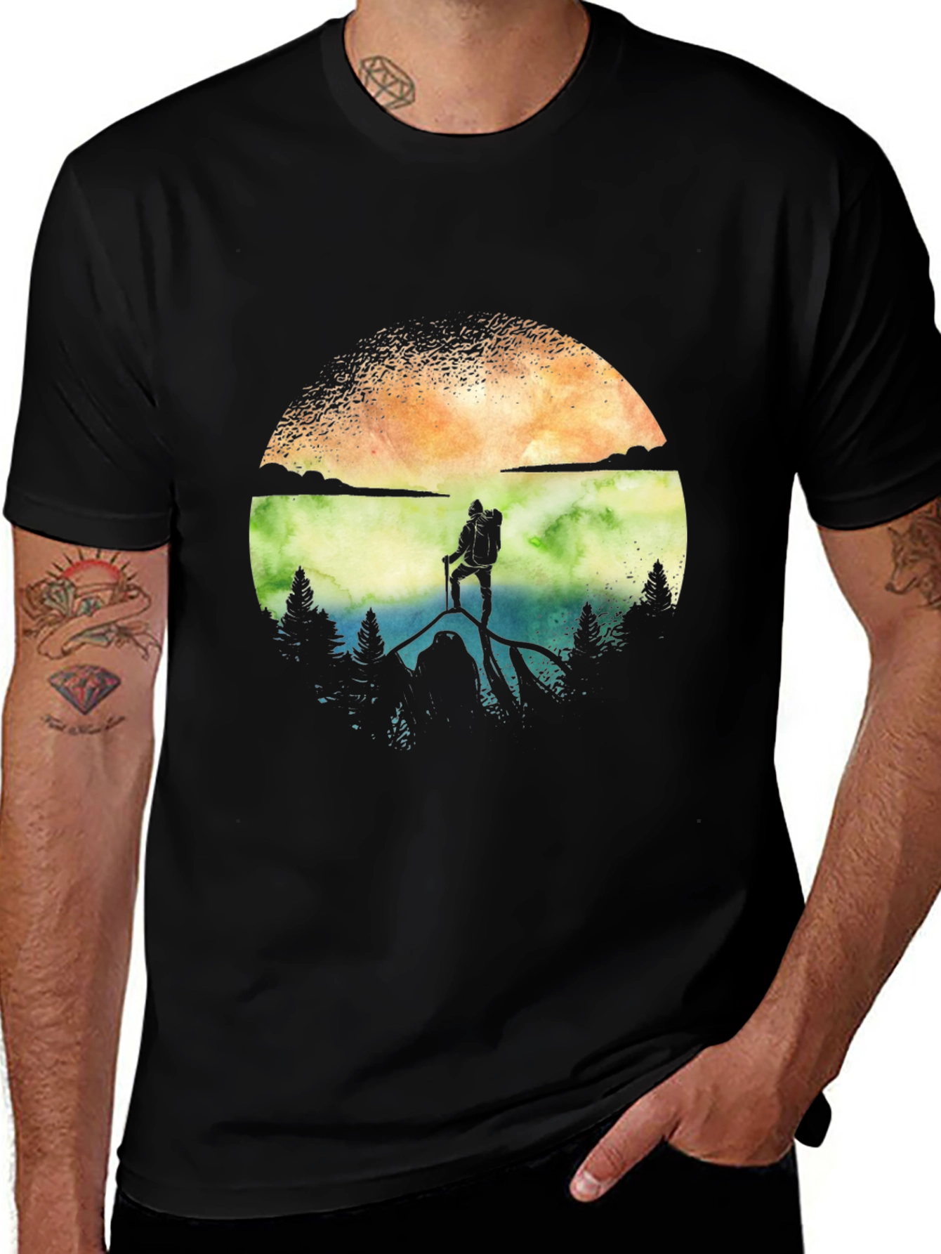 Variant 2 of Mountain Hiker Graphic T-Shirt - Adventure Awaits!