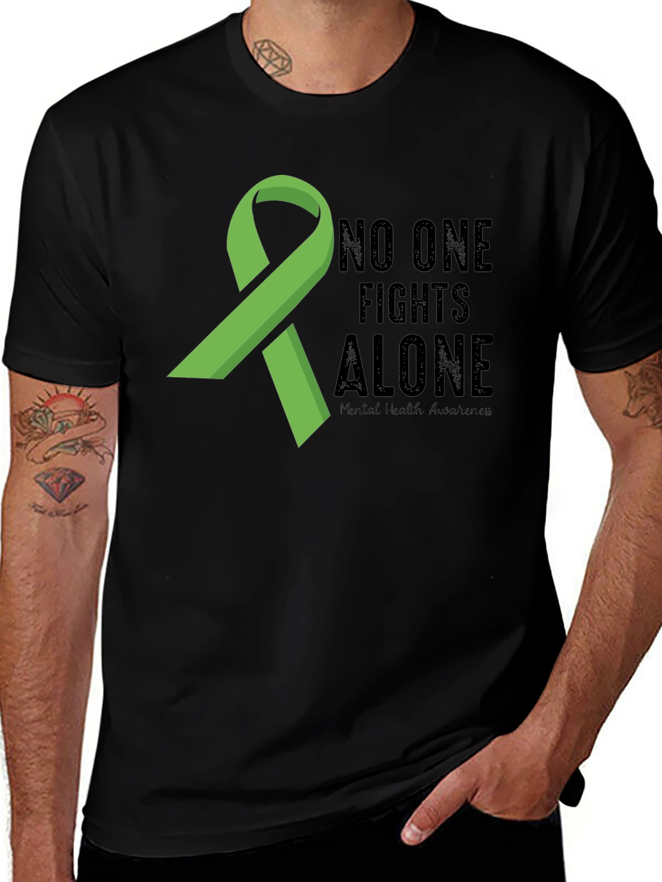 Variant 11 of Mental Health Awareness Tee - No One Fights Alone