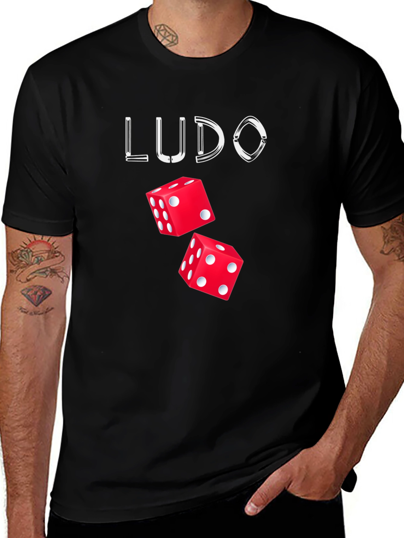 Ludo Dice Graphic Tee - Fun Board Game T-Shirt