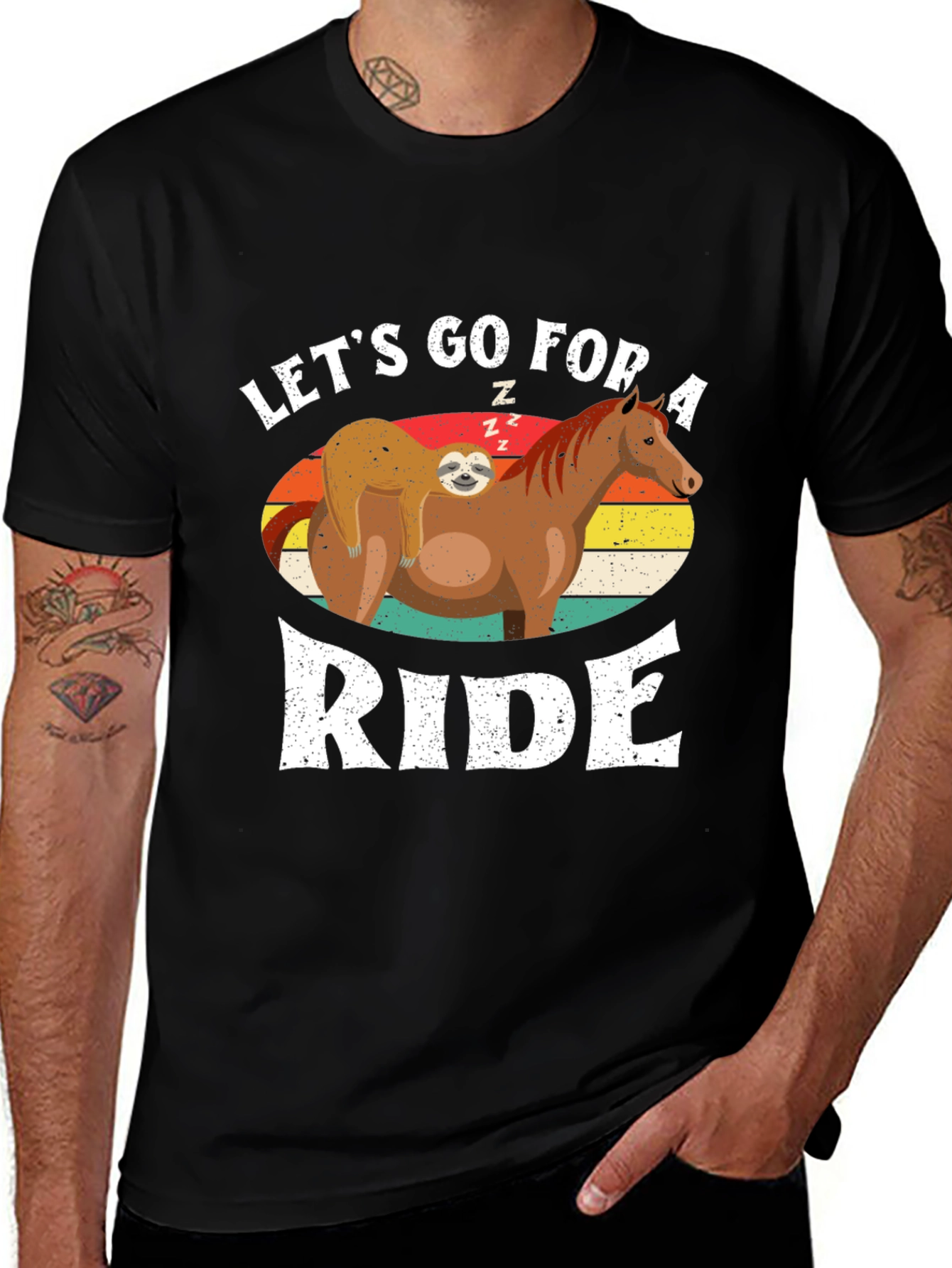Variant 16 of Sloth Riding Horse Graphic Tee