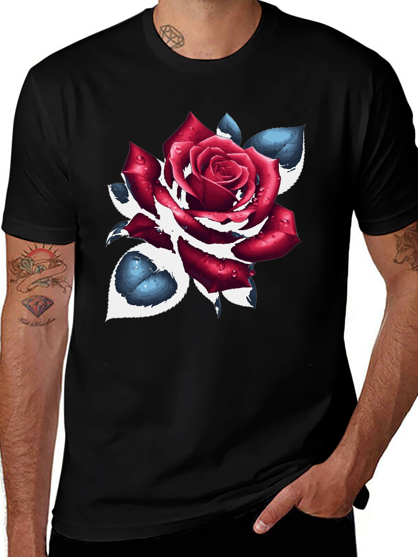 Black Rose Graphic Black T-Shirt main image