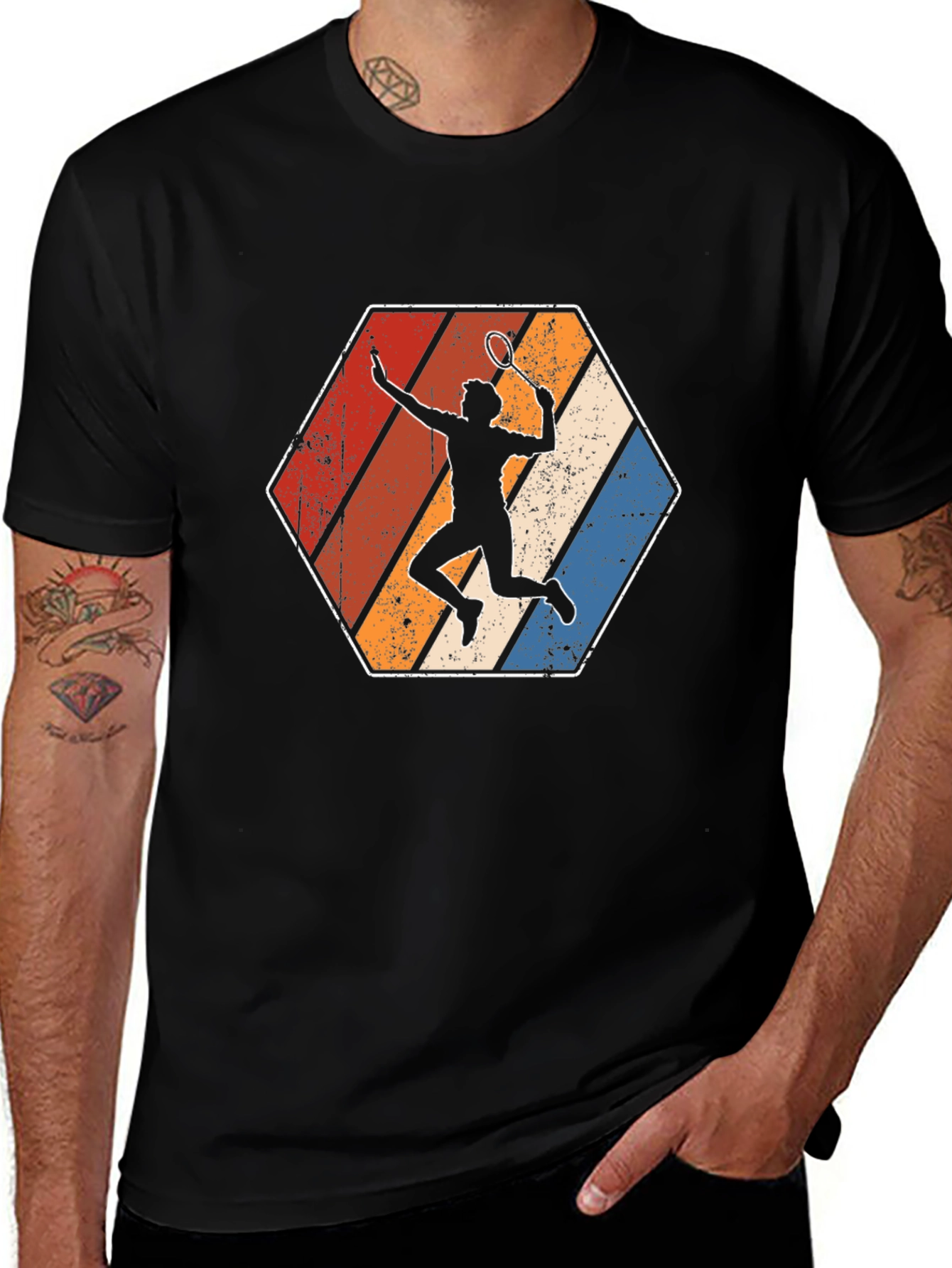 Variant 8 of Retro Tennis Player Graphic T-Shirt