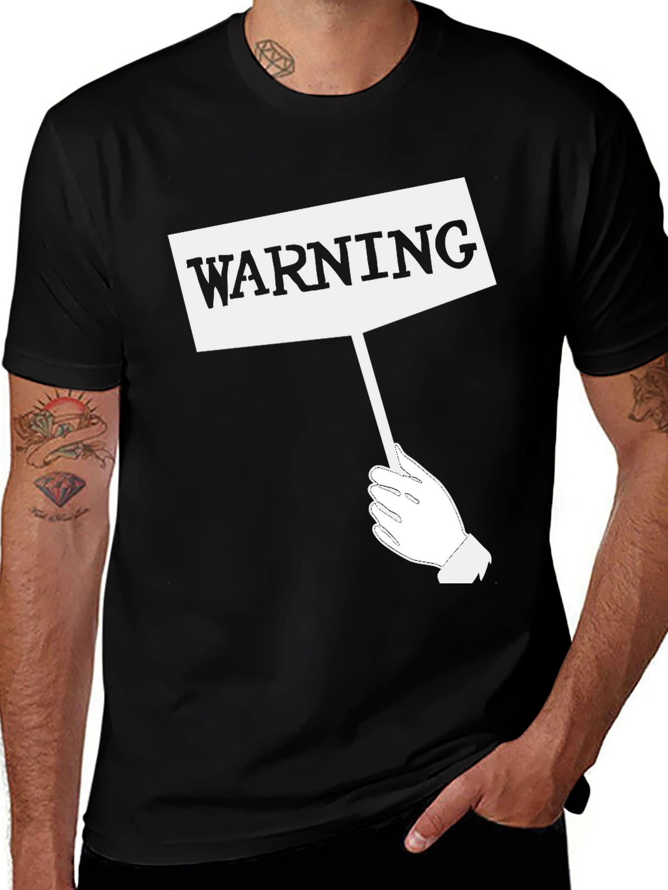 Variant 4 of Warning Sign Graphic Tee - Funny Novelty T-Shirt