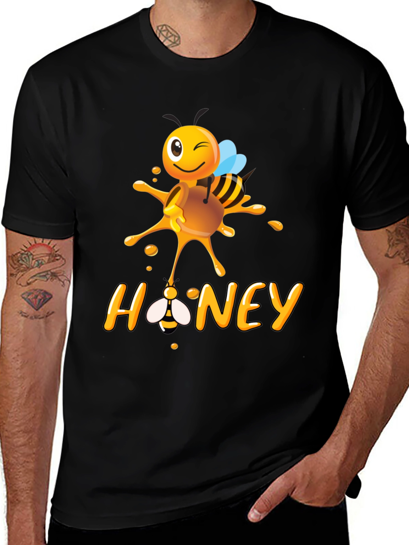 Variant 13 of Honey Bee Graphic T-Shirt - Black