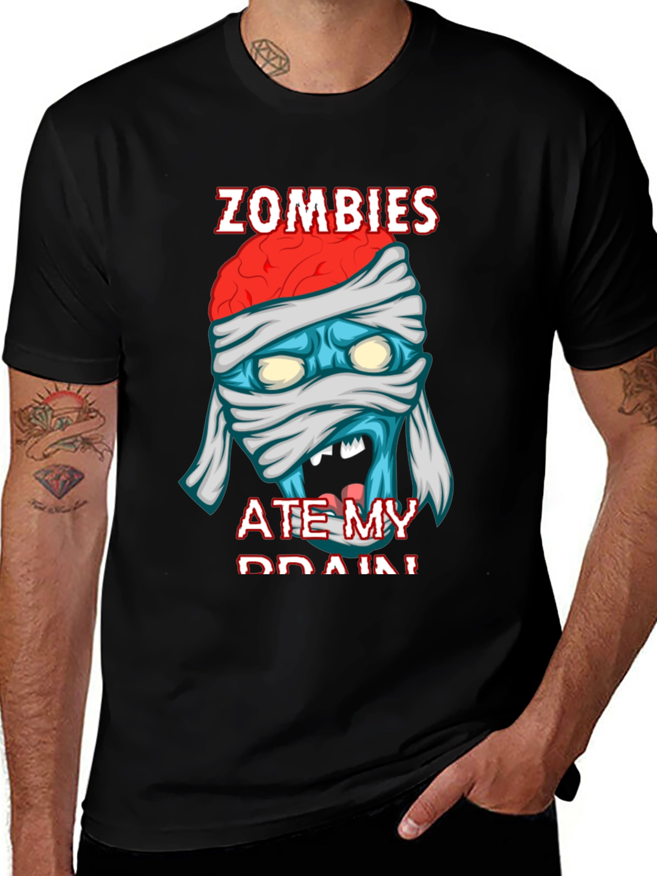 Variant 11 of Zombies Ate My Brain Funny Graphic T-Shirt