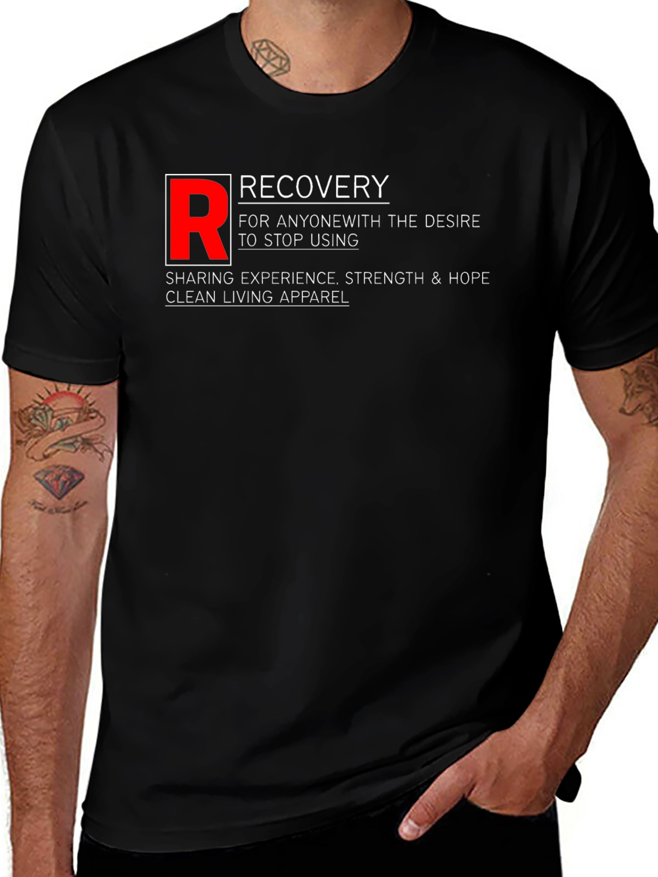 Black Recovery T-Shirt - Clean Living Apparel main image