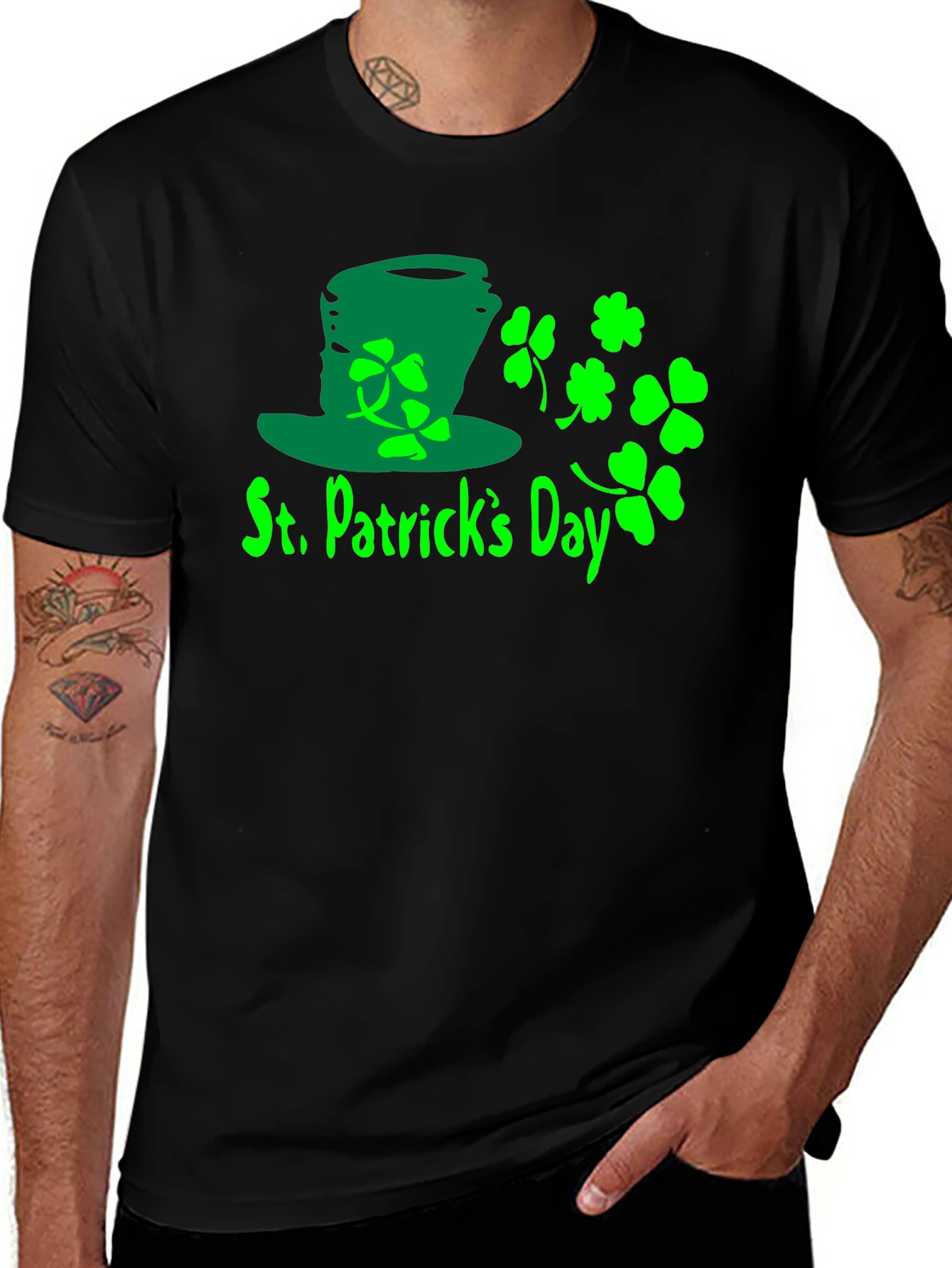 Variant 25 of St. Patrick's Day Black Graphic Tee